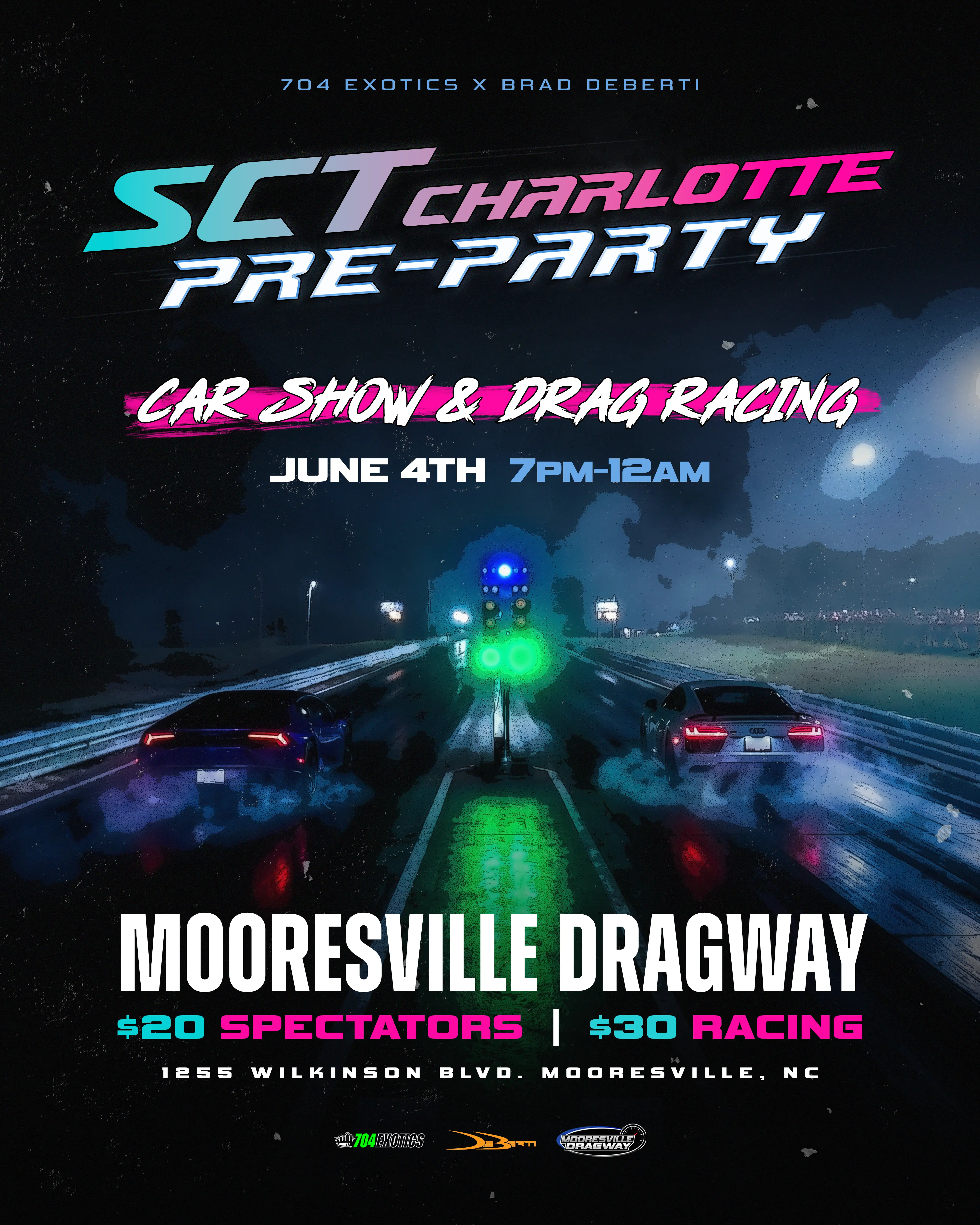 SCT Charlotte Party Car Show& Drag Racing